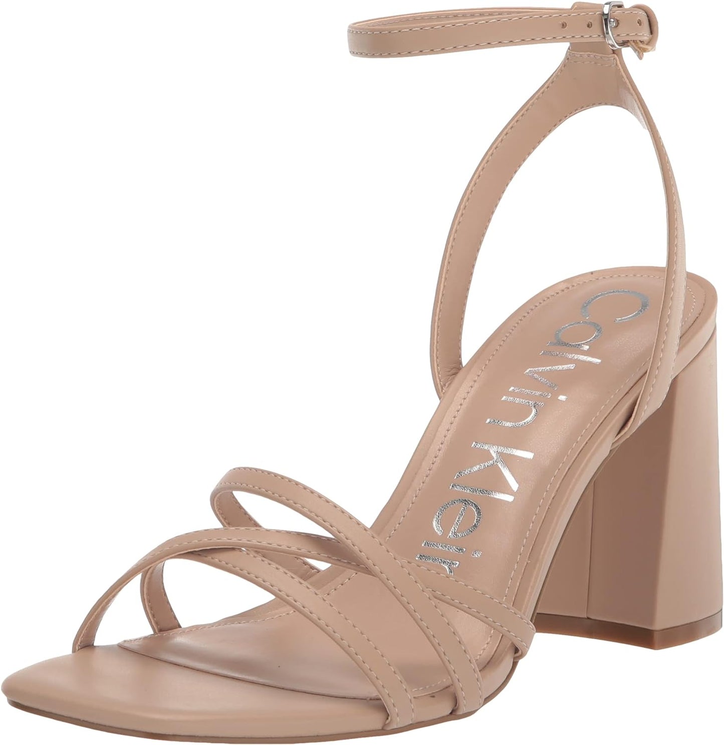 Calvin Klein Qalat Square Toe Block Heel Dress Sandals