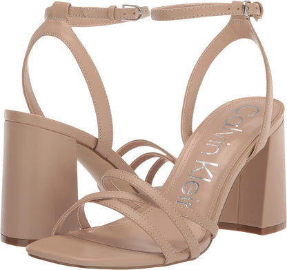 Calvin Klein Qalat Square Toe Block Heel Dress Sandals