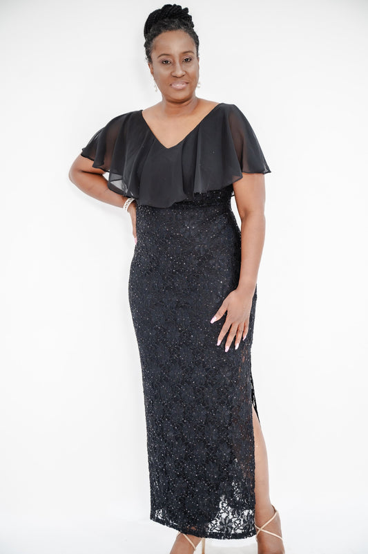 CONNECTED
Plus Size Sequined Lace Overlay Gown