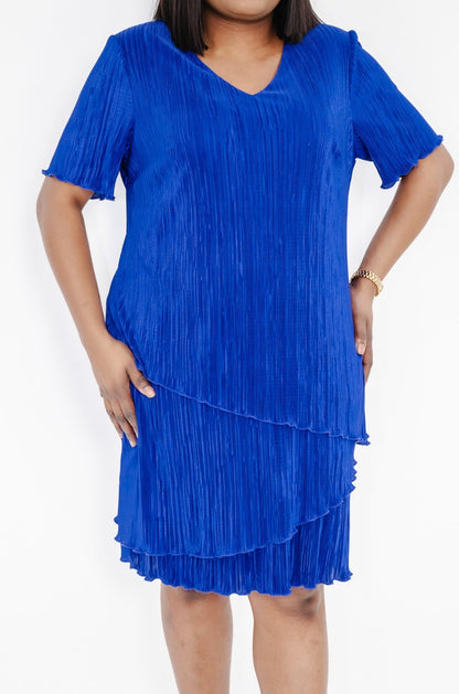 CONNECTED Plus Size V-Neck Short-Sleeve Tiered Dress