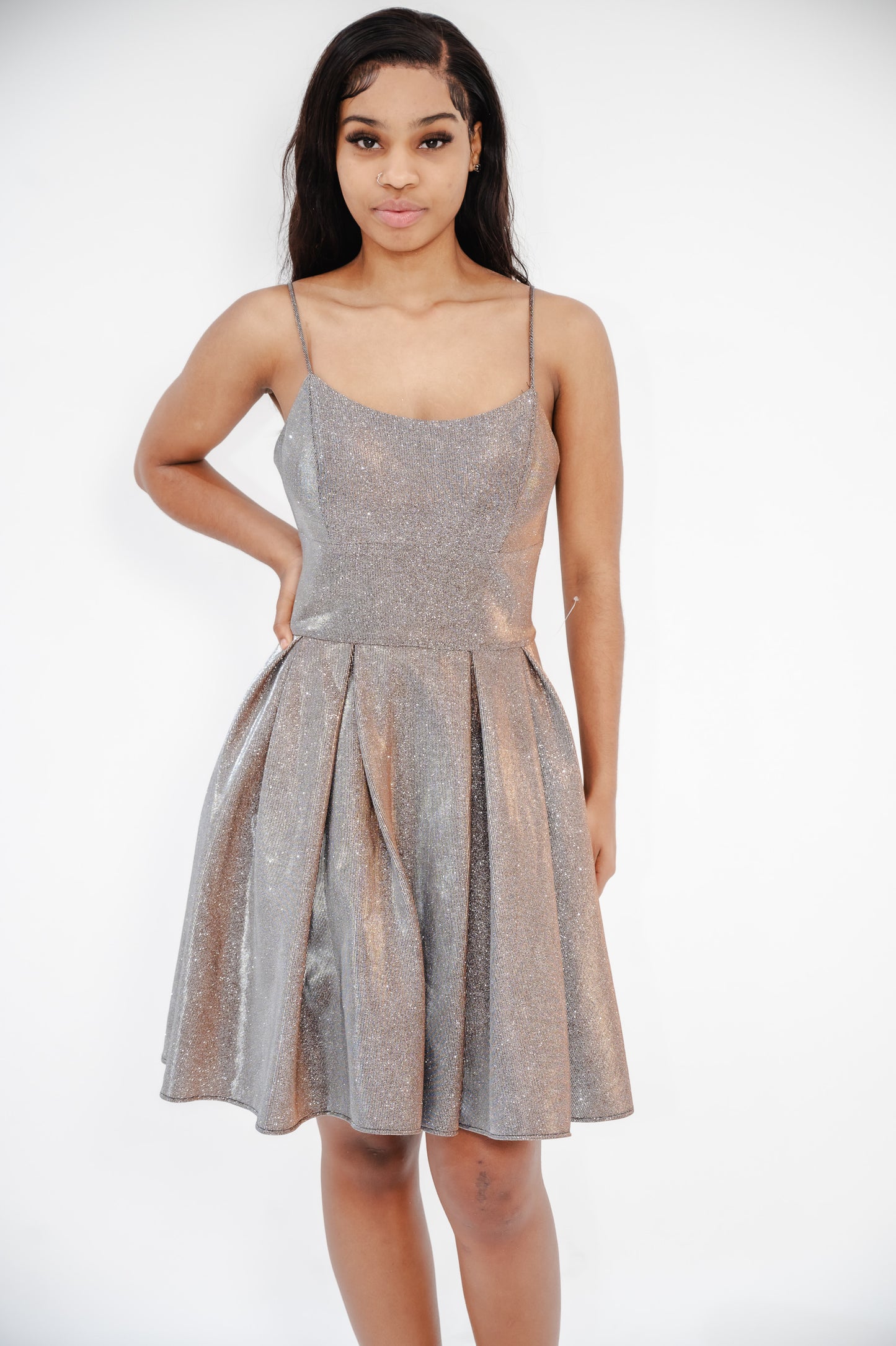 BETSY & ADAMGlitter Fit & Flare Dress