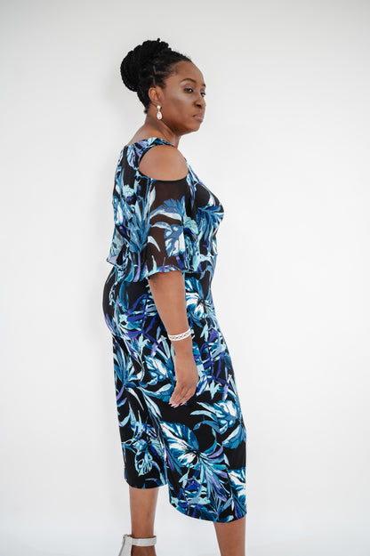 CONNECTED APPAREL Women's Printed Wide-Leg Jumpsuit