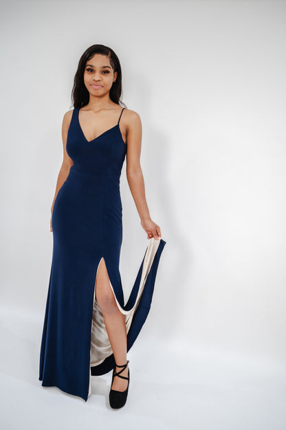 XScape Women's Formal Dress Sleeveless Thigh Slit Long Evening Gown